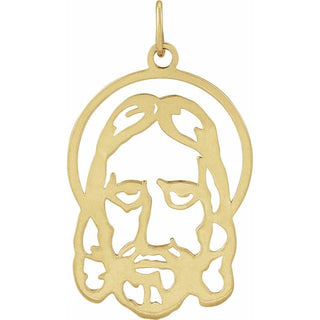 10K Yellow 25x17 mm Face Of Jesus Silhouette Pendant