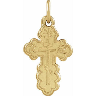 14K Yellow 12x8 mm Orthodox Cross Pendant