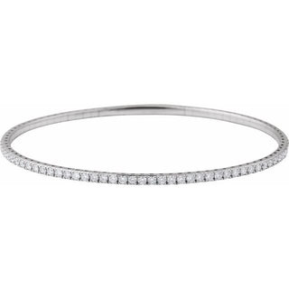 14K White 2 CTW Lab-Grown Diamond  Flexible Bangle 7" Bracelet