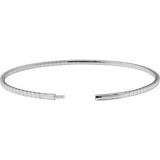 14K White 2 CTW Lab-Grown Diamond  Flexible Bangle 7" Bracelet
