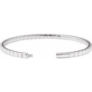14K White 5 CTW Natural Diamond  Flexible Bangle 7" Bracelet
