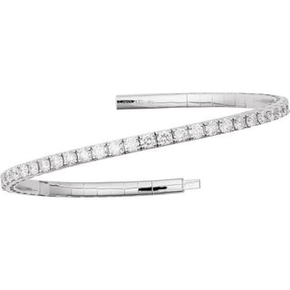 14K White 5 CTW Lab-Grown Diamond Flexible Bangle 7" Bracelet