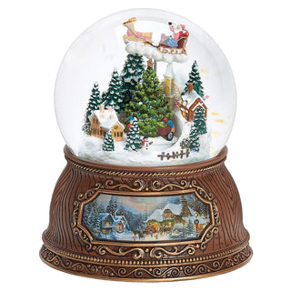 5.7-Inch Musical Village Dome Rotating Santa And Tree 100Mm