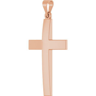 14K Rose Cross Pendant