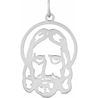 Sterling Silver 25x17 mm Face Of Jesus Silhouette Pendant