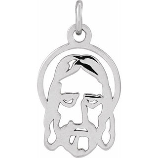 14K White 14x9 mm Face Of Jesus Silhouette Pendant
