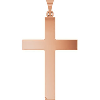 14K Rose Cross Pendant