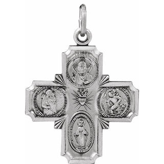 Sterling Silver 25x24 mm Four-Way Cross Medal  