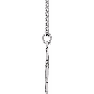 Sterling Silver 19x17.7 mm Four-Way Cross Medal 18" Necklace