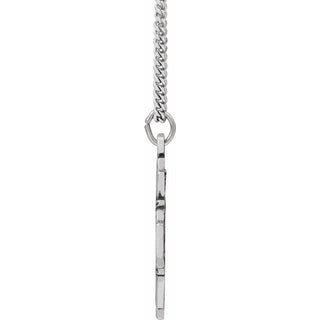 Sterling Silver 30x29 mm Four-Way Cross Medal 24" Necklace