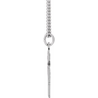 Sterling Silver 25x24 mm Four-Way Cross Medal 24" Necklace
