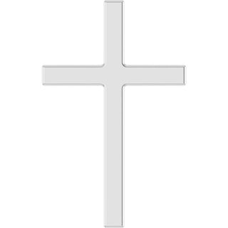 14K White 15x9.5 mm Cross Pendant