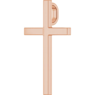 14K Rose 33x20.9 mm Cross Pendant