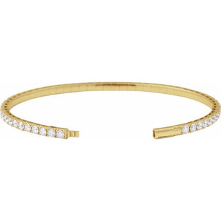 14K Yellow 5 CTW Lab-Grown Diamond Flexible Bangle 7" Bracelet