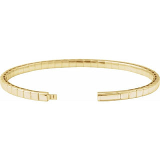 14K Yellow 4 CTW Natural Diamond  Flexible Bangle 7" Bracelet