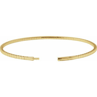 14K Yellow 1 CTW Lab-Grown Diamond  Flexible Bangle 7" Bracelet