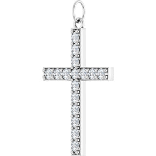 Sterling Silver 1/2 CTW Lab-Grown Diamond Cross Pendant 