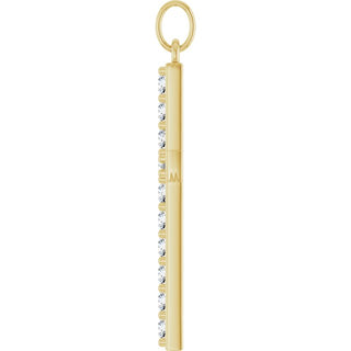 14K Yellow 1/2 CTW Lab-Grown Diamond Cross Pendant 