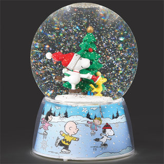 6.5-Inch Lighted Musical Swirl Dome W/ Skating Snoopy 120Mm