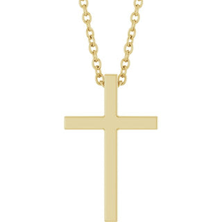 14K Yellow 15x9.5 mm Cross 18" Necklace