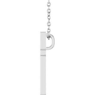 14K White 15x9.5 mm Cross 18" Necklace