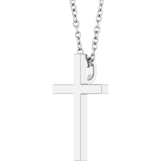 Sterling Silver 15x9.5 mm Cross 18" Necklace