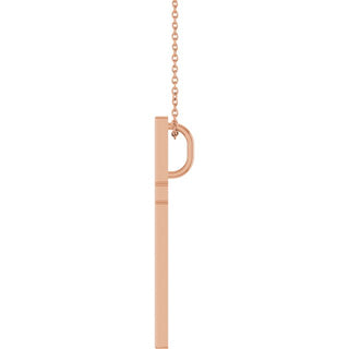14K Rose 33x20.9 mm Cross 18" Necklace