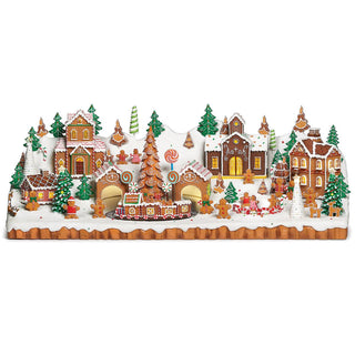 8.75-Inch Lighted Musical Village Mantlepiece Gingerbread