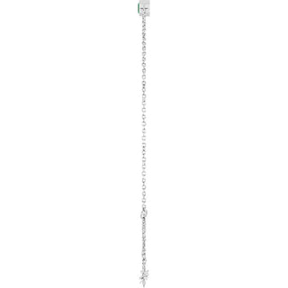 14K White Natural Emerald 6 1/2-7 1/2" Bracelet