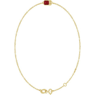 14K Yellow Lab-Grown Ruby 6 1/2-7 1/2" Bracelet