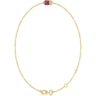 14K Yellow Natural Pink Tourmaline 6 1/2-7 1/2" Bracelet