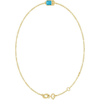 14K Yellow Natural Aquamarine 6 1/2-7 1/2" Bracelet