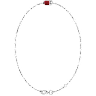 14K White Natural Ruby 6 1/2-7 1/2" Bracelet
