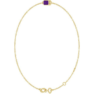 14K Yellow Natural Amethyst 6 1/2-7 1/2" Bracelet