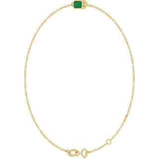 14K Yellow Lab-Grown Emerald 6 1/2-7 1/2" Bracelet