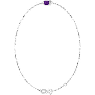 14K White Natural Amethyst 6 1/2-7 1/2" Bracelet