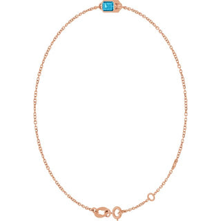 14K Rose Natural Aquamarine 6 1/2-7 1/2" Bracelet