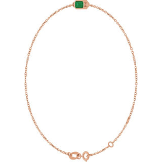 14K Rose Lab-Grown Emerald 6 1/2-7 1/2" Bracelet