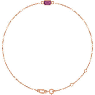 14K Rose Natural Pink Tourmaline 6 1/2-7 1/2" Bracelet