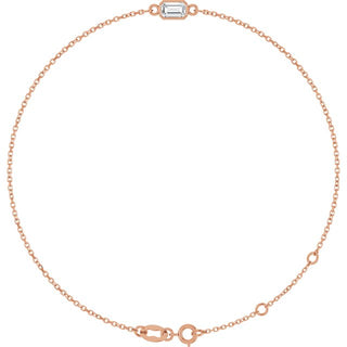 14K Rose Natural White Sapphire 6 1/2-7 1/2" Bracelet