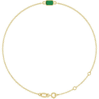 14K Yellow Natural Emerald 6 1/2-7 1/2" Bracelet