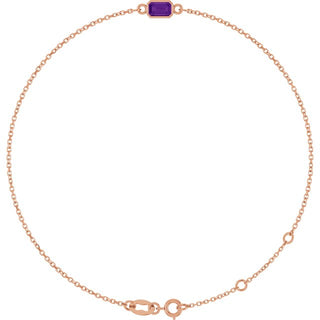 14K Rose Natural Amethyst 6 1/2-7 1/2" Bracelet