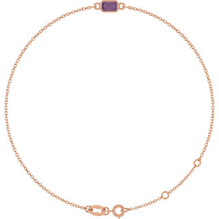14K Rose Lab-Grown Alexandrite 6 1/2-7 1/2" Bracelet