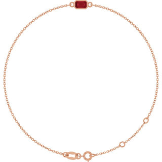 14K Rose Natural Ruby 6 1/2-7 1/2" Bracelet