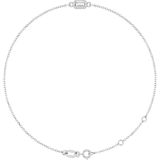 14K White Natural White Sapphire 6 1/2-7 1/2" Bracelet