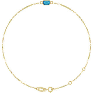 14K Yellow Natural Blue Zircon 6 1/2-7 1/2" Bracelet