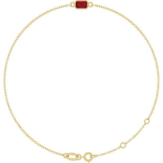 14K Yellow Lab-Grown Ruby 6 1/2-7 1/2" Bracelet