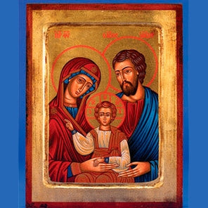 The Holy Family Icon-Hand Carved and Painted
