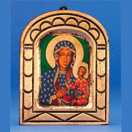 Hand Painted Gold Leaf Icon- Czestochowa- 5" x 4" Icon