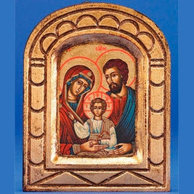 Hand Painted Gold Leaf Icon- Holy Family- 5" x 4" Icon